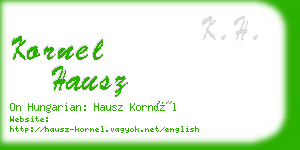 kornel hausz business card